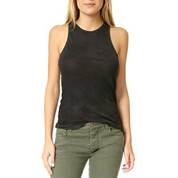 rag & bone Tops - RAG & BONE BLACK LITEWEIGHT RIBBED TANK